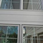 Miller, window after we installed a Pella window and James Hardie fiber cement siding.